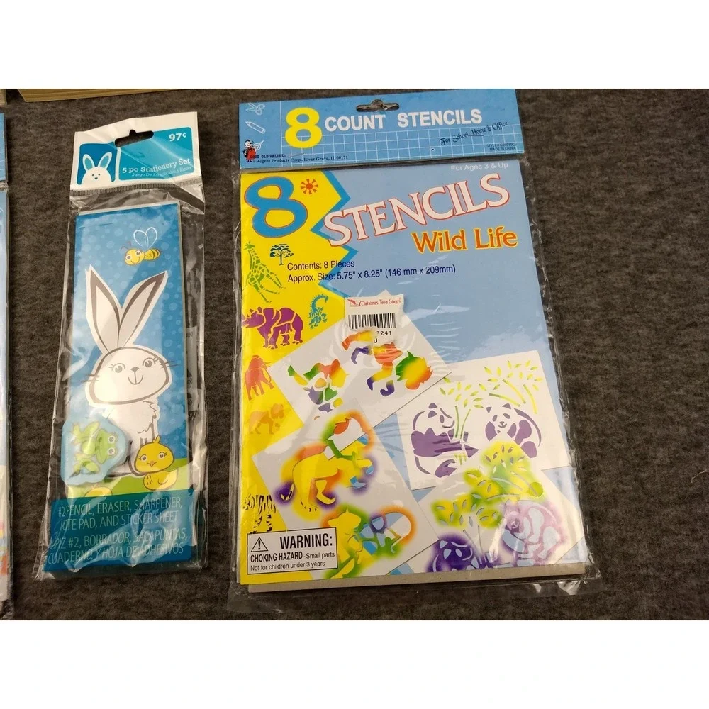 Super Playpad Jumbo Activity Games Books Lot + Stencils, Sticker Notepad Eraser‎